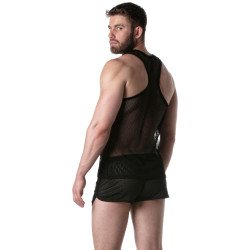 LEADER Débardeur en mesh TANK TOP Noir